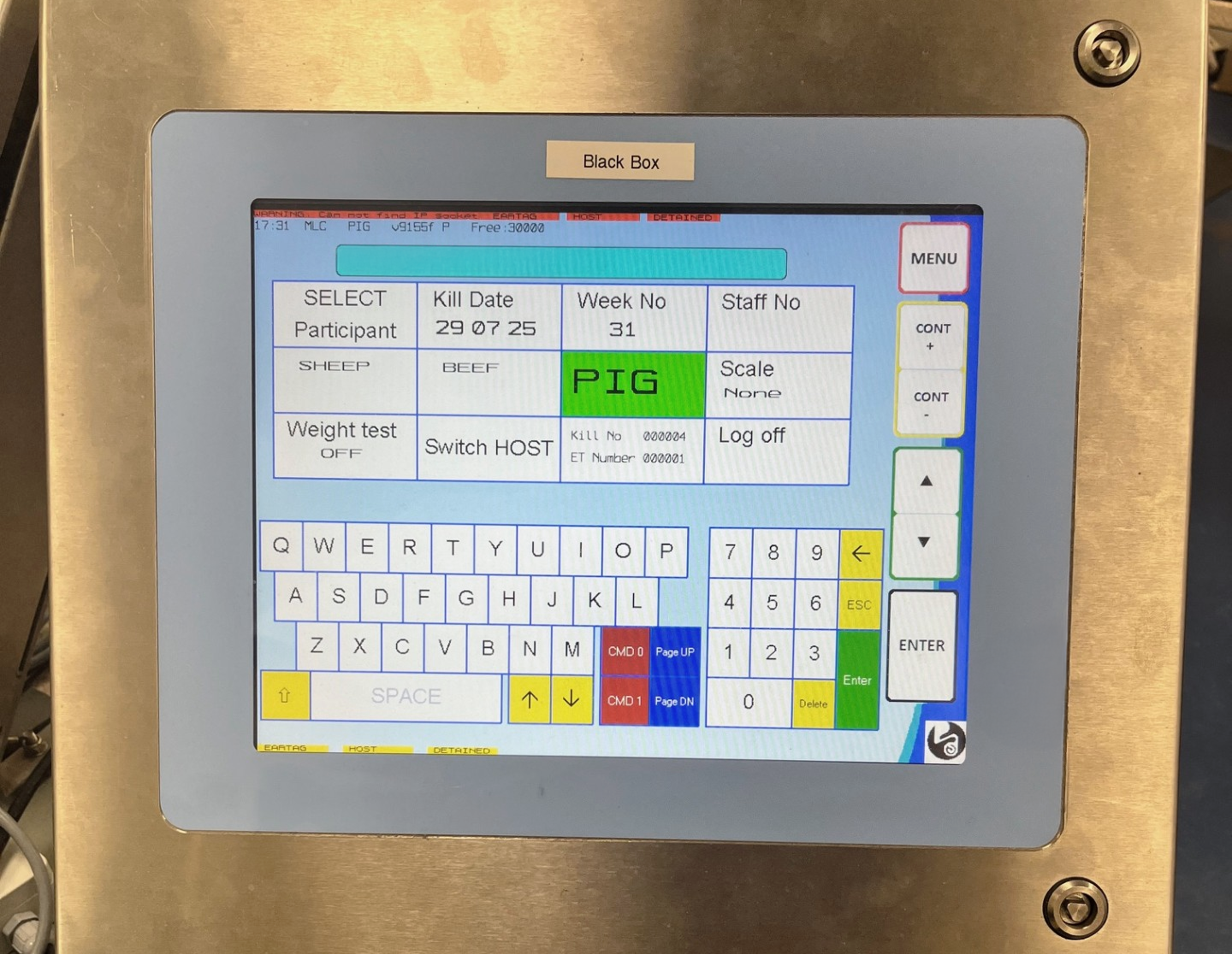 Black Box (Classification Terminal) - Carcass Data Capture